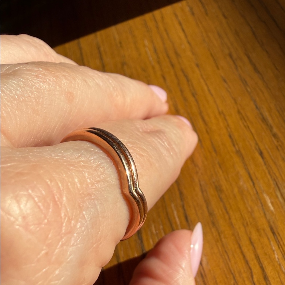 2 Pandora rose gold polished wishbone rings - Picture 3 of 4